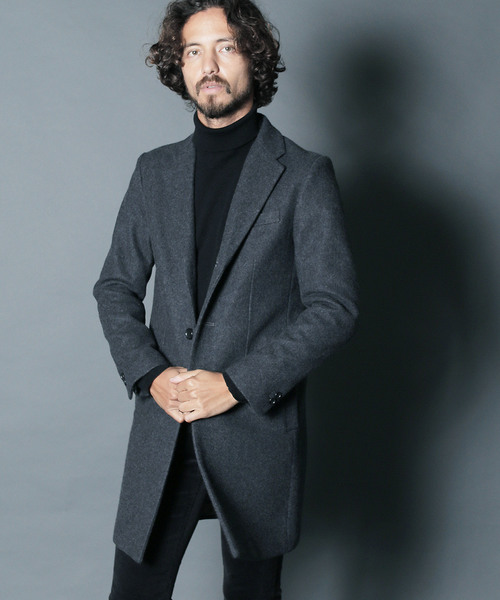 Magine（マージン）の「【magine】WOOL MELTON STAND UP SINGLE CHESTER COAT（チェスターコート・メンズ・ブラック/ネイビー/ダークグレー・44/46/48）」の11枚目の写真