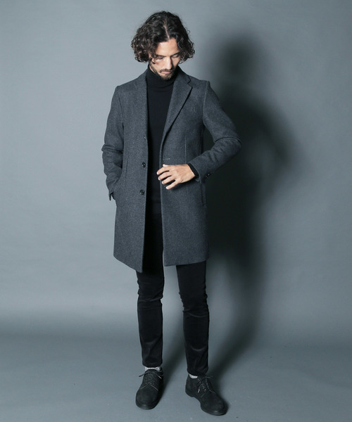 Magine（マージン）の「【magine】WOOL MELTON STAND UP SINGLE CHESTER COAT（チェスターコート・メンズ・ブラック/ネイビー/ダークグレー・44/46/48）」の18枚目の写真