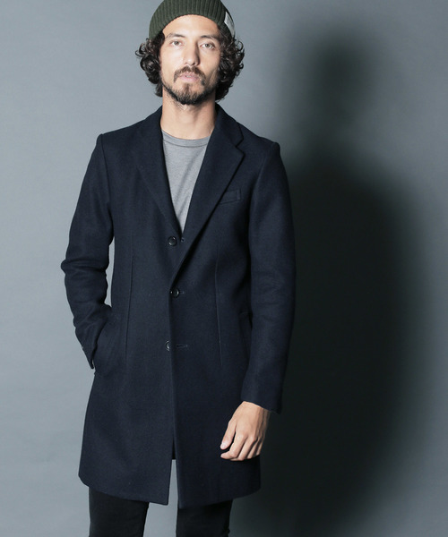 Magine（マージン）の「【magine】WOOL MELTON STAND UP SINGLE CHESTER COAT（チェスターコート・メンズ・ブラック/ネイビー/ダークグレー・44/46/48）」の7枚目の写真