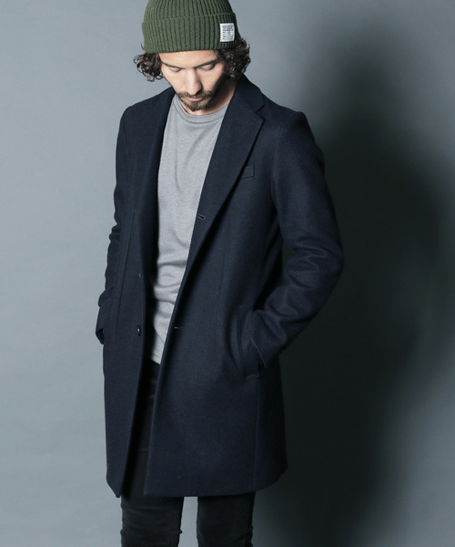 Magine（マージン）の「【magine】WOOL MELTON STAND UP SINGLE CHESTER COAT（チェスターコート・メンズ・ブラック/ネイビー/ダークグレー・44/46/48）」の5枚目の写真
