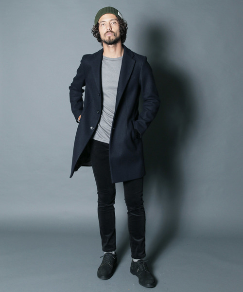 Magine（マージン）の「【magine】WOOL MELTON STAND UP SINGLE CHESTER COAT（チェスターコート・メンズ・ブラック/ネイビー/ダークグレー・44/46/48）」の16枚目の写真