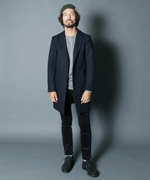 Magine（マージン）の「【magine】WOOL MELTON STAND UP SINGLE CHESTER COAT（チェスターコート・メンズ・ブラック/ネイビー/ダークグレー・44/46/48）」の10枚目の写真