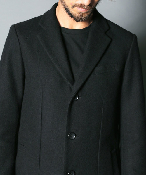 Magine（マージン）の「【magine】WOOL MELTON STAND UP SINGLE CHESTER COAT（チェスターコート・メンズ・ブラック/ネイビー/ダークグレー・44/46/48）」の21枚目の写真