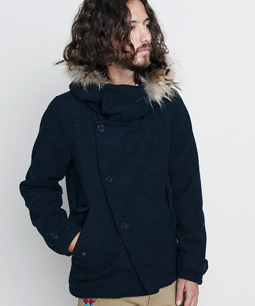rehacer（レアセル）の「rehacer : Tilt wool mods coat（モッズコート・メンズ・ブラック/ネイビー・SMALL/LARGE/MEDIUM）」の4枚目の写真