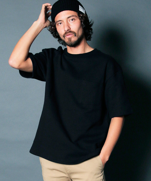 Magine（マージン）の「URAKE BIG SILHOUETTE PKT TEE: 裏毛 ビッグシルエット ポケットTEE（スウェット・メンズ・ホワイト/ブラック/ネイビー/グレー/オリーブ/グリーン・44/46/48）」の3枚目の写真