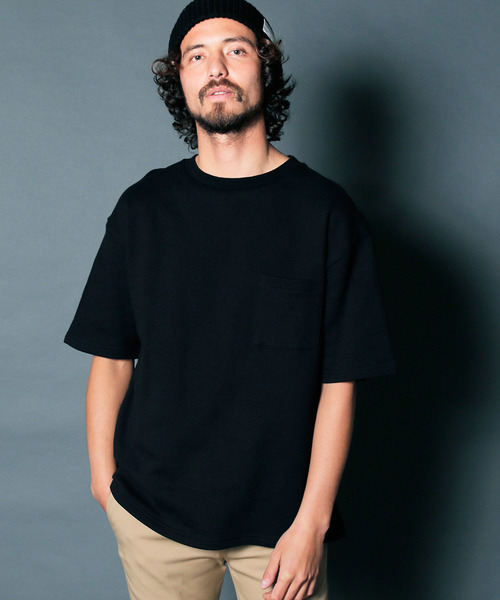 Magine（マージン）の「URAKE BIG SILHOUETTE PKT TEE: 裏毛 ビッグシルエット ポケットTEE（スウェット・メンズ・ホワイト/ブラック/ネイビー/グレー/オリーブ/グリーン・44/46/48）」の9枚目の写真