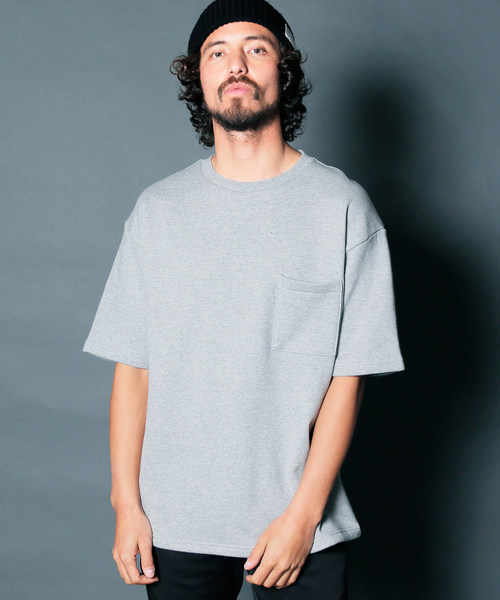 Magine（マージン）の「URAKE BIG SILHOUETTE PKT TEE: 裏毛 ビッグシルエット ポケットTEE（スウェット・メンズ・ホワイト/ブラック/ネイビー/グレー/オリーブ/グリーン・44/46/48）」の11枚目の写真