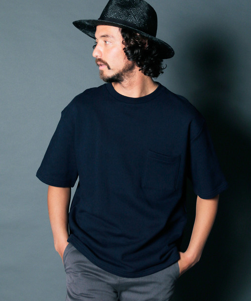 Magine（マージン）の「URAKE BIG SILHOUETTE PKT TEE: 裏毛 ビッグシルエット ポケットTEE（スウェット・メンズ・ホワイト/ブラック/ネイビー/グレー/オリーブ/グリーン・44/46/48）」の14枚目の写真
