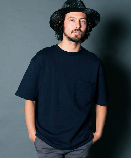 Magine（マージン）の「URAKE BIG SILHOUETTE PKT TEE: 裏毛 ビッグシルエット ポケットTEE（スウェット・メンズ・ホワイト/ブラック/ネイビー/グレー/オリーブ/グリーン・44/46/48）」の15枚目の写真