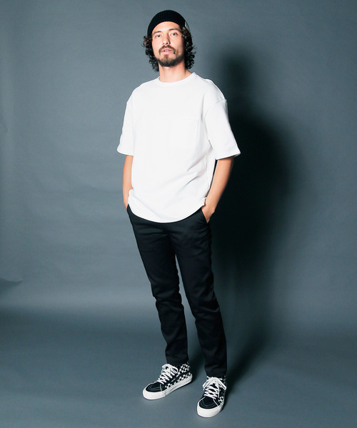 Magine（マージン）の「URAKE BIG SILHOUETTE PKT TEE: 裏毛 ビッグシルエット ポケットTEE（スウェット・メンズ・ホワイト/ブラック/ネイビー/グレー/オリーブ/グリーン・44/46/48）」の16枚目の写真