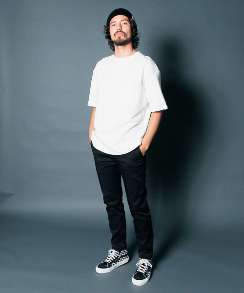 Magine（マージン）の「URAKE BIG SILHOUETTE PKT TEE: 裏毛 ビッグシルエット ポケットTEE（スウェット・メンズ・ホワイト/ブラック/ネイビー/グレー/オリーブ/グリーン・44/46/48）」の17枚目の写真