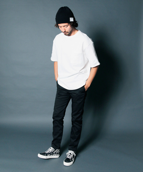 Magine（マージン）の「URAKE BIG SILHOUETTE PKT TEE: 裏毛 ビッグシルエット ポケットTEE（スウェット・メンズ・ホワイト/ブラック/ネイビー/グレー/オリーブ/グリーン・44/46/48）」の18枚目の写真
