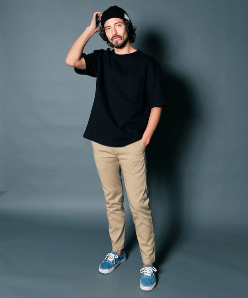 Magine（マージン）の「URAKE BIG SILHOUETTE PKT TEE: 裏毛 ビッグシルエット ポケットTEE（スウェット・メンズ・ホワイト/ブラック/ネイビー/グレー/オリーブ/グリーン・44/46/48）」の20枚目の写真