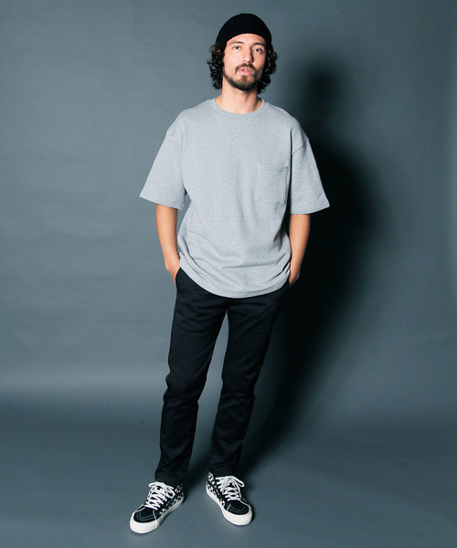 Magine（マージン）の「URAKE BIG SILHOUETTE PKT TEE: 裏毛 ビッグシルエット ポケットTEE（スウェット・メンズ・ホワイト/ブラック/ネイビー/グレー/オリーブ/グリーン・44/46/48）」の22枚目の写真
