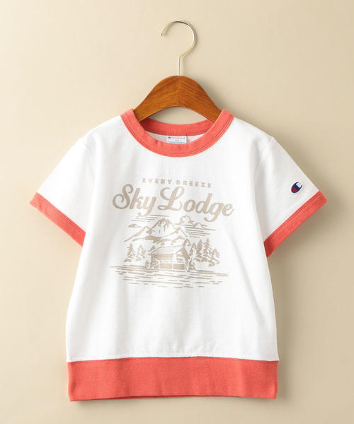 Champion(チャンピオン)の「【キッズ】〔別注〕CHAMPION(チャンピオン)リンガーTシャツ(Tシャツ/カットソー・キッズ・ホワイト/ライトブルー/ベージュ・110cm/100cm/120cm/130cm)」の10枚目の写真