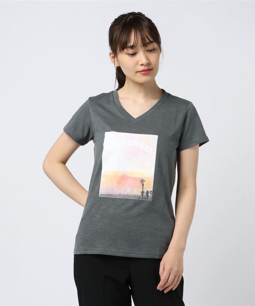 ROXY(ロキシー)の「半袖Tシャツ ROXY NEW SWEEL RST191177(Tシャツ/カットソー・レディース・ホワイト/グレー・M/L)」の2枚目の写真
