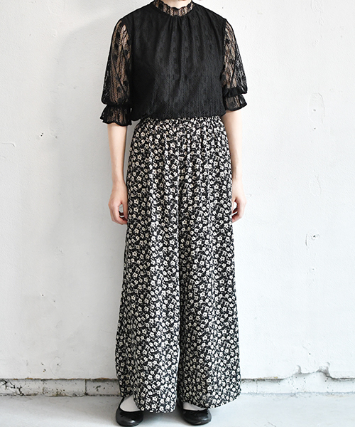 PairPair（ペアペア）の「レースプチハイネック袖フレア5部袖ブラウス（シャツ/ブラウス・レディース・ブラック/オフホワイト・FREE）」の10枚目の写真