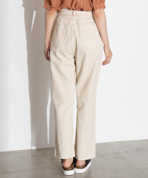 WEGO（ウィゴー）の「WEGO/エクリュカラーストレートワイドパンツ（スラックス・レディース・キナリ・SMALL/MEDIUM/LARGE）」の7枚目の写真