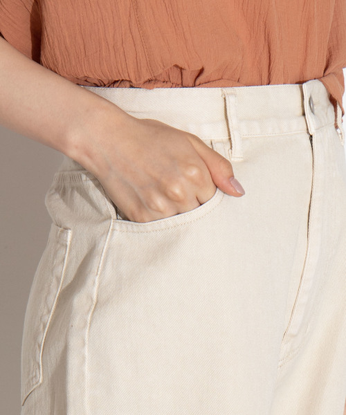 WEGO（ウィゴー）の「WEGO/エクリュカラーストレートワイドパンツ（スラックス・レディース・キナリ・SMALL/MEDIUM/LARGE）」の8枚目の写真