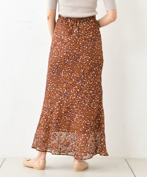 DouDou（ドゥドゥ）の「ジャガードシフォンマキシフレアスカート（スカート・レディース・ブラウン/グリーン・38/36）」の17枚目の写真