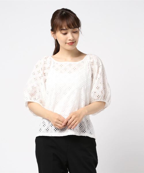 Cheek（チーク）の「カットワークレースブラウス（シャツ/ブラウス・レディース・ホワイト/ブラック/カーキ・MEDIUM）」の13枚目の写真