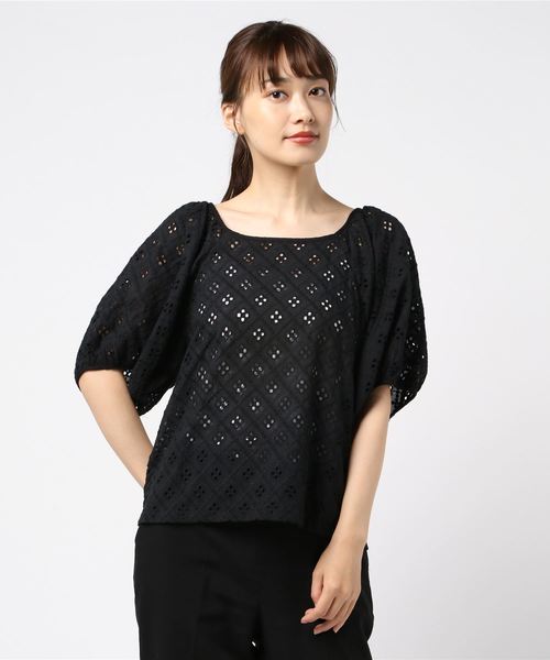 Cheek（チーク）の「カットワークレースブラウス（シャツ/ブラウス・レディース・ホワイト/ブラック/カーキ・MEDIUM）」の12枚目の写真