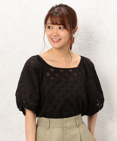 Cheek（チーク）の「カットワークレースブラウス（シャツ/ブラウス・レディース・ホワイト/ブラック/カーキ・MEDIUM）」の10枚目の写真
