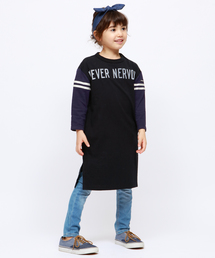 RUGGEDWORKS | 【親子お揃い】ガールズクルーネック袖ライン天竺ワンピース(ワンピース)