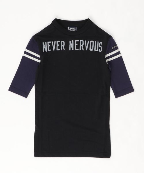 RUGGEDWORKS（ラゲッドワークス）の「【親子お揃い】ガールズクルーネック袖ライン天竺ワンピース（ワンピース・キッズ・ダークブルー/ブラック・130cm/140cm/90㎝/150cm/110cm/100cm/120cm）」の4枚目の写真