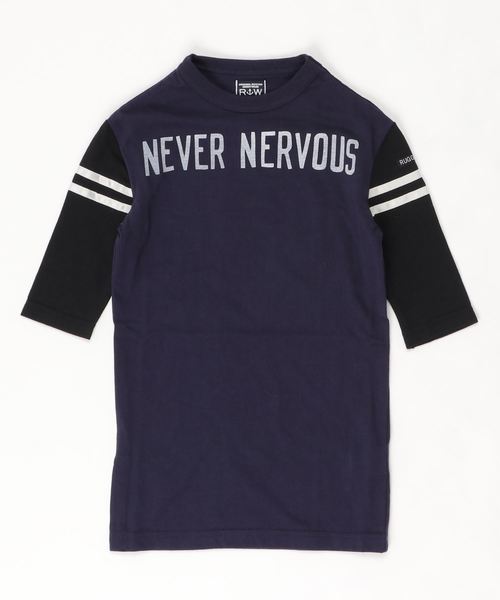 RUGGEDWORKS（ラゲッドワークス）の「【親子お揃い】ガールズクルーネック袖ライン天竺ワンピース（ワンピース・キッズ・ダークブルー/ブラック・130cm/140cm/90㎝/150cm/110cm/100cm/120cm）」の5枚目の写真