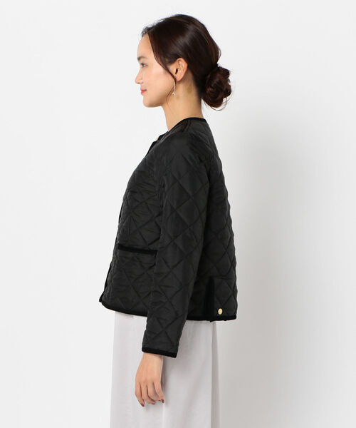 NOLLEY’S（ノーリーズ）の「【TRADITIONAL WEATHERWEAR/トラディショナル ウェザーウェア】ARKLEY（ノーカラージャケット・レディース・ブラック/ブラウン・40/38）」の4枚目の写真