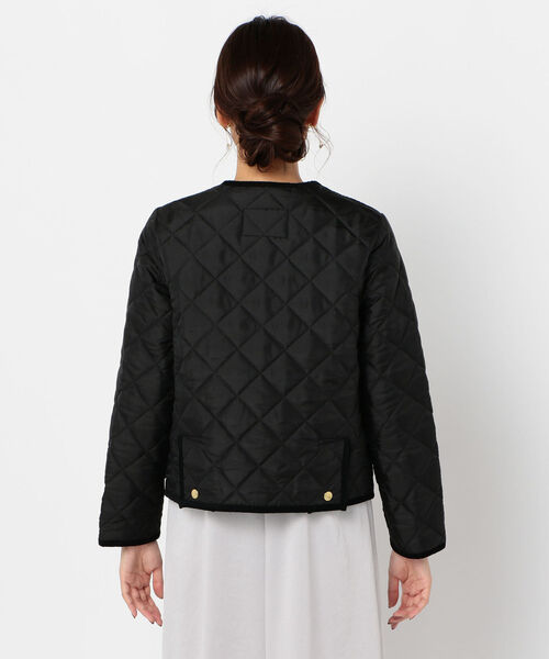 NOLLEY’S（ノーリーズ）の「【TRADITIONAL WEATHERWEAR/トラディショナル ウェザーウェア】ARKLEY（ノーカラージャケット・レディース・ブラック/ブラウン・40/38）」の5枚目の写真