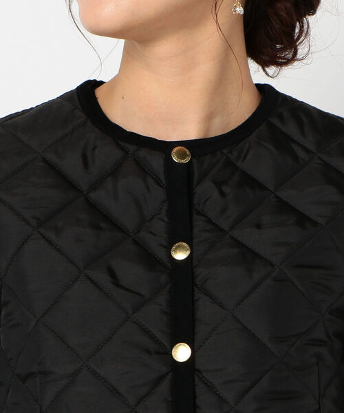 NOLLEY’S（ノーリーズ）の「【TRADITIONAL WEATHERWEAR/トラディショナル ウェザーウェア】ARKLEY（ノーカラージャケット・レディース・ブラック/ブラウン・40/38）」の15枚目の写真