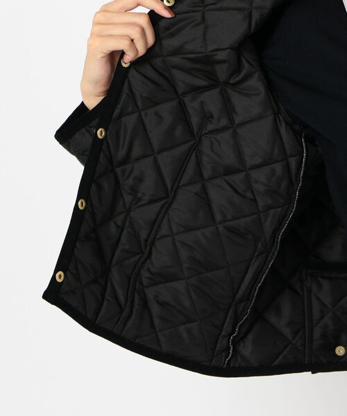 NOLLEY’S（ノーリーズ）の「【TRADITIONAL WEATHERWEAR/トラディショナル ウェザーウェア】ARKLEY（ノーカラージャケット・レディース・ブラック/ブラウン・40/38）」の10枚目の写真