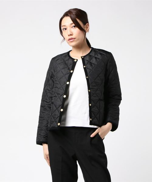 NOLLEY’S（ノーリーズ）の「【TRADITIONAL WEATHERWEAR/トラディショナル ウェザーウェア】ARKLEY（ノーカラージャケット・レディース・ブラック/ブラウン・40/38）」の22枚目の写真