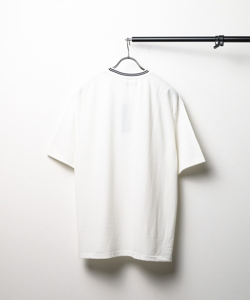 NO WAY（ノーウェイ）の「/鹿の子ライン入り刺繍クルーTシャツ/（Tシャツ/カットソー・レディース・ブラック/ホワイト/チャコールグレー/サックスブルー/ピンク/ネイビー/ワイン/カーキ・MEDIUM/X-LARGE/LARGE）」の19枚目の写真