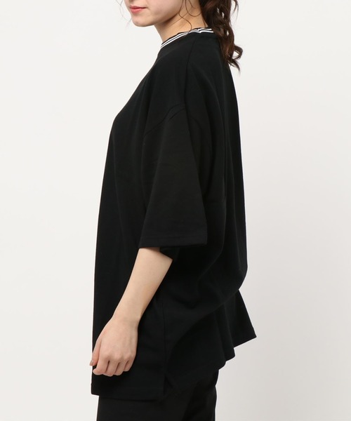 NO WAY（ノーウェイ）の「/鹿の子ライン入り刺繍クルーTシャツ/（Tシャツ/カットソー・レディース・ブラック/ホワイト/チャコールグレー/サックスブルー/ピンク/ネイビー/ワイン/カーキ・MEDIUM/X-LARGE/LARGE）」の18枚目の写真