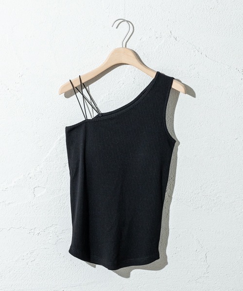 mystic（ミスティック）の「パット付きワンショルタンクトップ（Tシャツ/カットソー・レディース・ライトグレー/ブラック/ベージュ・FREE）」の2枚目の写真