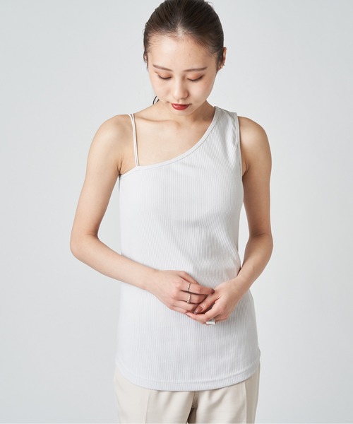 mystic（ミスティック）の「パット付きワンショルタンクトップ（Tシャツ/カットソー・レディース・ライトグレー/ブラック/ベージュ・FREE）」の16枚目の写真