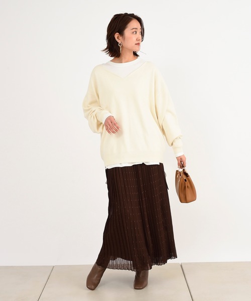 DouDou（ドゥドゥ）の「ゆるネックプルオーバー（ニット/セーター・レディース・オフホワイト/サックスブルー/バイオレット・FREE）」の15枚目の写真