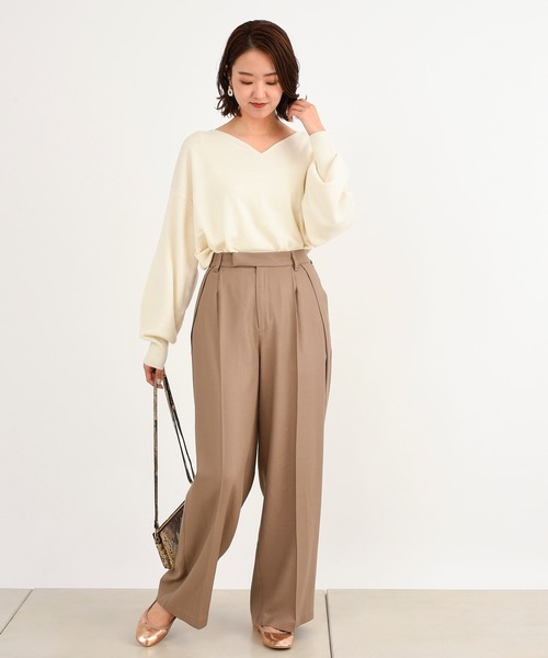 DouDou（ドゥドゥ）の「ゆるネックプルオーバー（ニット/セーター・レディース・オフホワイト/サックスブルー/バイオレット・FREE）」の9枚目の写真