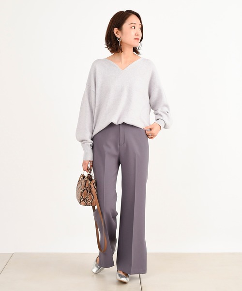 DouDou（ドゥドゥ）の「ゆるネックプルオーバー（ニット/セーター・レディース・オフホワイト/サックスブルー/バイオレット・FREE）」の18枚目の写真