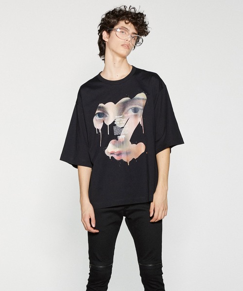 SHAREEF(シャリーフ)の「"FACE PT" S/S BIG T(Tシャツ/カットソー・メンズ・ブラック/ターコイズブルー/ライトグレー・3/2/1)」の2枚目の写真