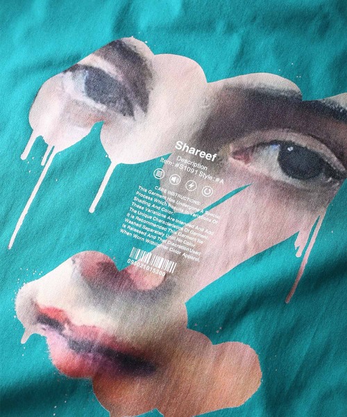 SHAREEF(シャリーフ)の「"FACE PT" S/S BIG T(Tシャツ/カットソー・メンズ・ブラック/ターコイズブルー/ライトグレー・3/2/1)」の11枚目の写真