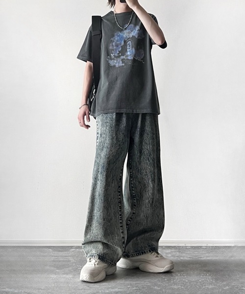 【ADRER】ヴィンテージメイクワイドテーパードデニム ブラックグラデーション vintage make wide tapered denim / ヴィンテージメイクワイド