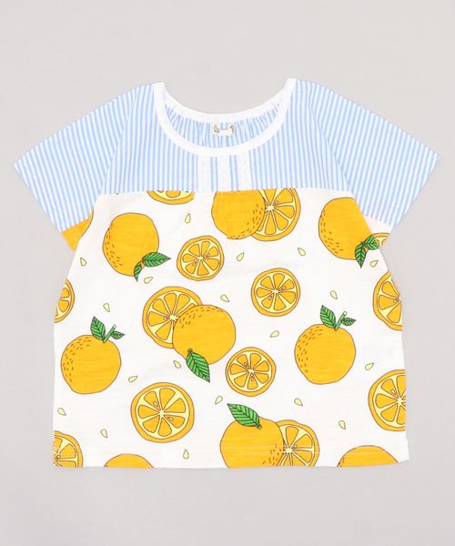 RAGMART(ラグマート)の「フレンチスリーブTシャツ フルーツ(Tシャツ/カットソー・キッズ・サックスブルー/オフホワイト・120cm/110cm/130cm/100cm)」の6枚目の写真