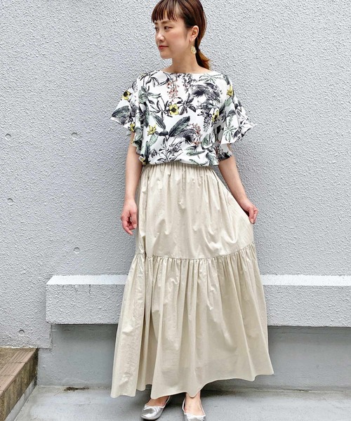 PICCIN(ピッチン)の「フラワーフリルブラウス(シャツ/ブラウス・レディース・サックスブルー/オフホワイト・M)」の15枚目の写真