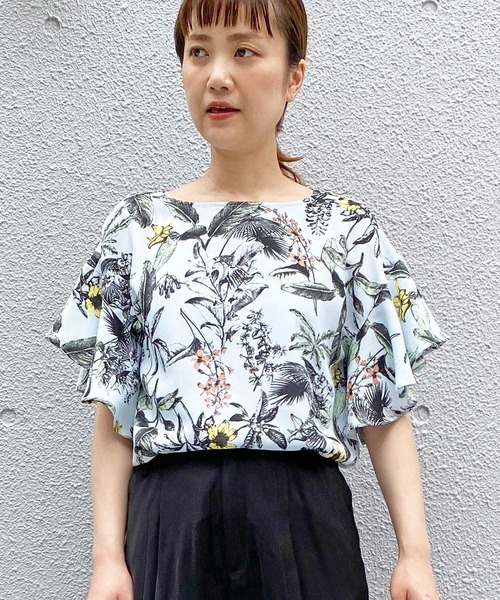 PICCIN(ピッチン)の「フラワーフリルブラウス(シャツ/ブラウス・レディース・サックスブルー/オフホワイト・M)」の22枚目の写真