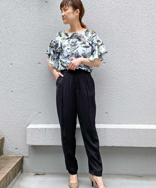 PICCIN(ピッチン)の「フラワーフリルブラウス(シャツ/ブラウス・レディース・サックスブルー/オフホワイト・M)」の21枚目の写真