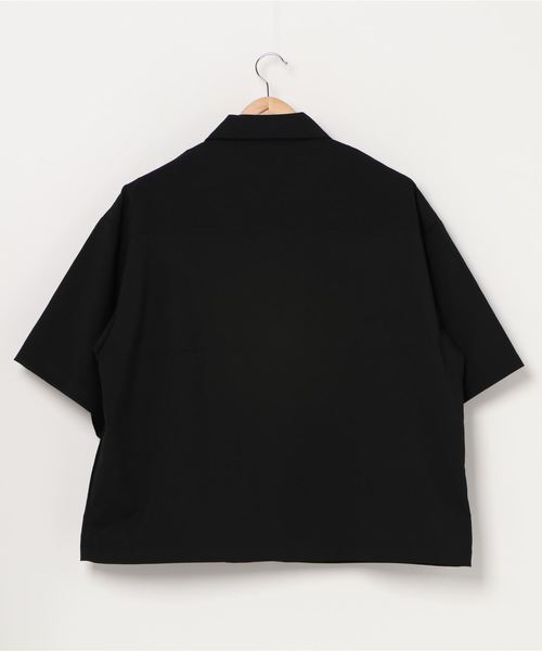 WEGO(ウィゴー)の「WEGO/フラップポケット5分袖スウィングトップ(シャツ/ブラウス・メンズ・ブラック/ブラウン系その他・MEDIUM/LARGE)」の3枚目の写真